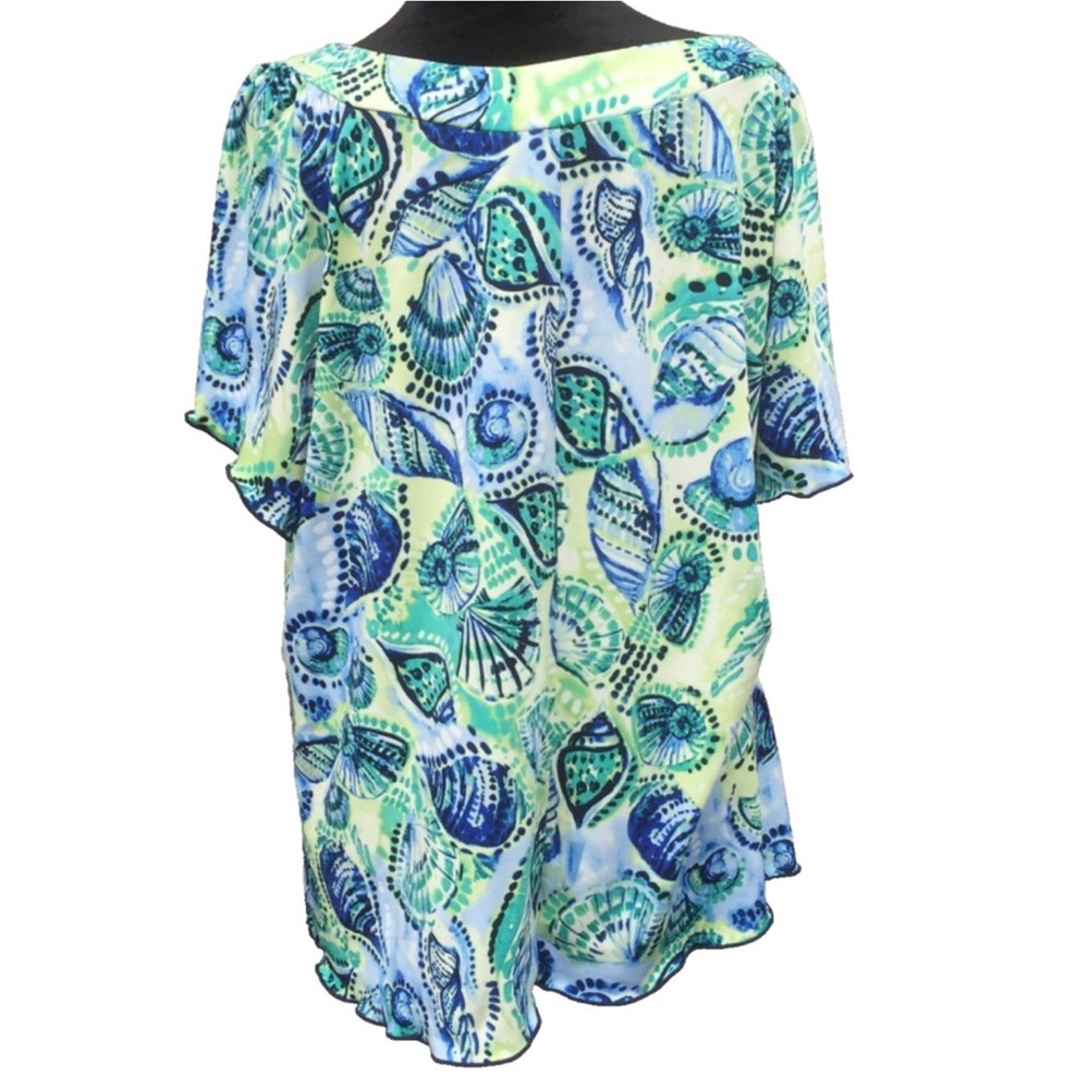 Links Blue/Green Shell Blouse - Picture 2 of 11